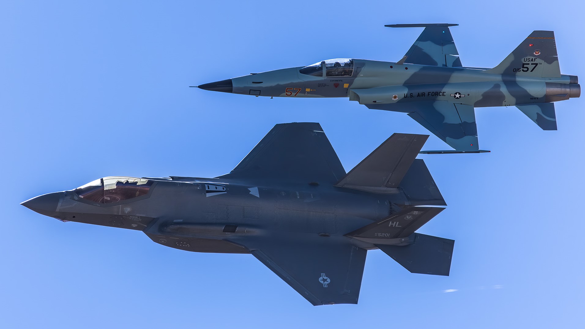 F-35 and F-5 in heritage flight